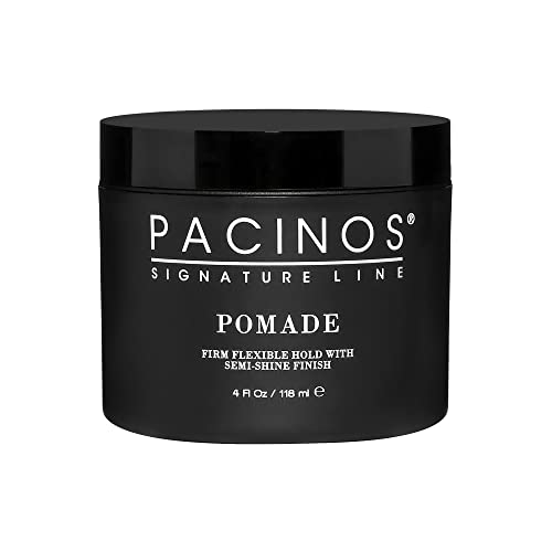 Pacinos Pomade - Flexible Hold, Frizz Control - High Shine Pomade for All Hair Types - 4oz