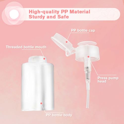 3 Pack 2oz Push Pump Dispenser Bottles with Leak-proof Lock
