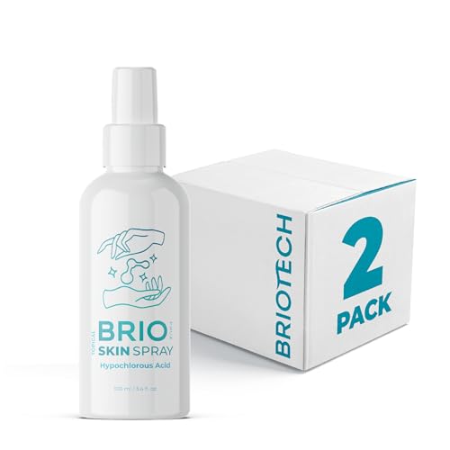 BRIOTECH Pure Hypochlorous Acid Spray, Multi Purpose Topical Body & Facial Mist, Eyelid Cleanser, Support Against Irritation & Redness Relief, Dry Skin & Scalp Treatment, Packaging May Vary, 8 fl oz