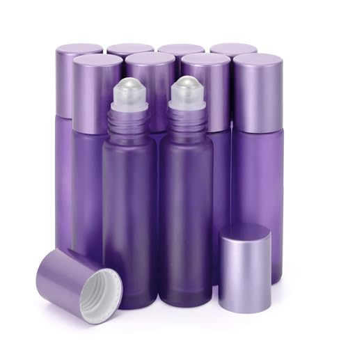 Kesell 10ml Glass Roller Bottles for Essential Oils (10-Pack)