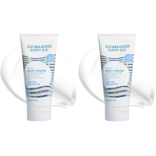 The Seaweed Bath Co. Sleep Body Cream, Calm, Nutrient-Rich Bladderwrack Seaweed, Vegan, Paraben Free, 6 fl. oz. (Pack of 2)