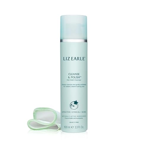 Liz Earle Cleanse & Polish Hot Cloth Face Wash - Gentle Facial Cleanser & Exfoliating Cotton Cloth - Boosts Hydration and Reveals Instant Radiance (100ml)
