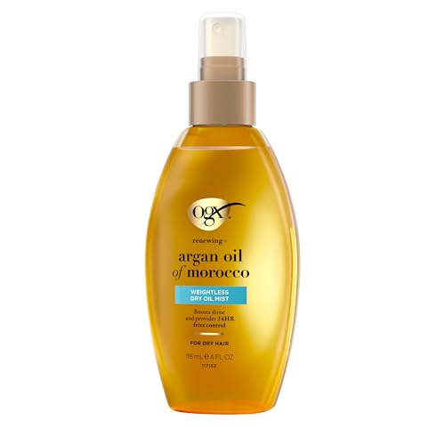 OGX Argan Oil Dry Oil Spray for Frizz & Split Ends, 4 Fl Oz