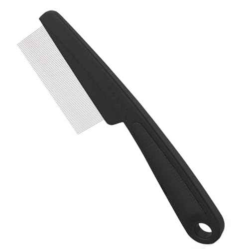 Dandruff Comb Fine Tooth Scalp Detox Comb Lice for Women, Men & Kids Stainless Steel Scalp Detoxing, Sweep & Massage Hair Brush Tool for Hair Care (Black 1PC)