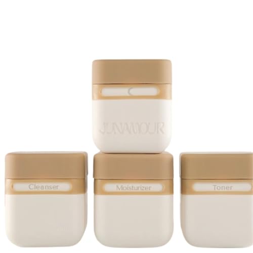 Leakproof Travel Toiletry Bottles Set | Stackable TSA Approved Reusable Containers | 3 Sizes 3oz, 2oz, 1oz | Travel Size Bottles for Shampoo, Lotion, Toiletries (3 Medium (2oz))