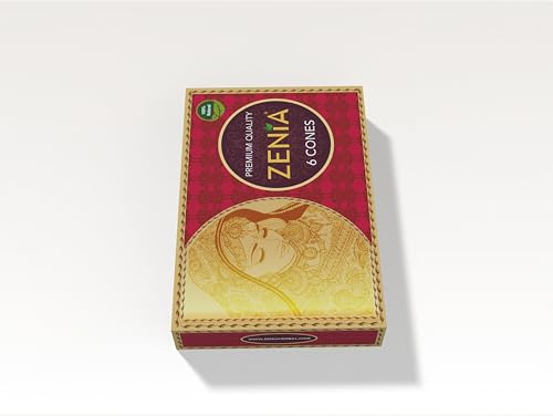 Zenia 6 Pack Natural Henna Hair Color Paste Cones Reddish Brown