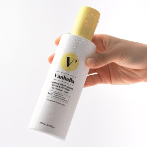 V¡¯anhalla Ceramide Moisturizing Essence in Toner 8.45fl.oz. | Vegan, Deep moisturizing, Instant Glow, Gentle exfoliating. Facial Toner with Ceramide NP, 3 types Hyaluronic acids, Panthenol