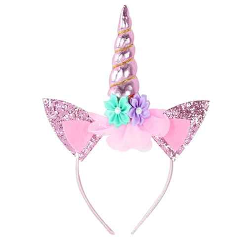 Unicorn Horn Headband Glitter Cute Unicorn Hairband Birthday Party Halloween Cosplay Clothing Hair Decoration