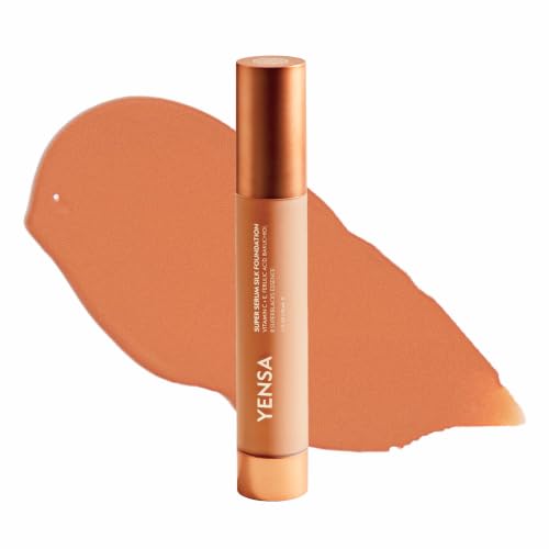 YENSA Super Serum Silk Foundation Tan 2 - Hydrating Full Coverage with Vitamin C & Bakuchiol Oil, 1 oz