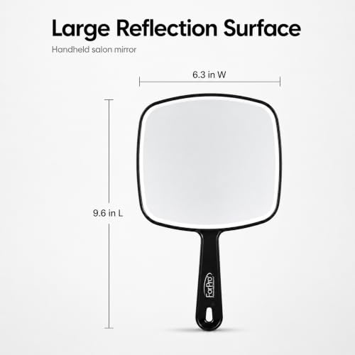 ForPro Hand Mirror 9.6" Distortion-Free Black