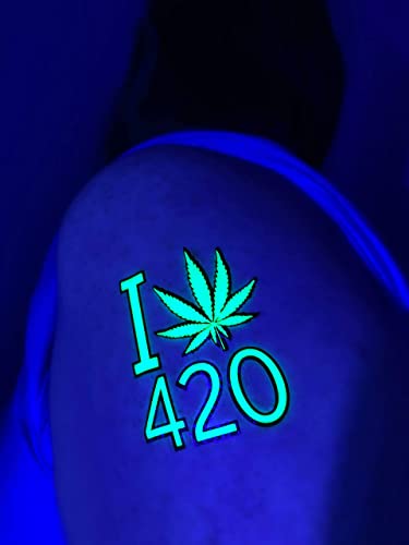 Neon Green UV Blacklight Temporary Tattoos | 3-5 Day Glow