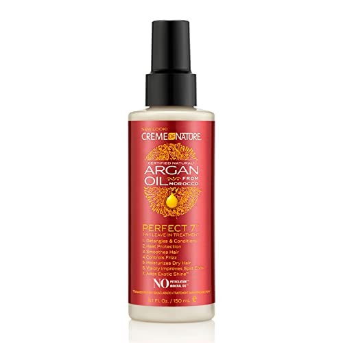 Creme of Nature, Argan Oil for Hair, Perfect 7-in-1 Leave-in Treatment, for Healthy Hair with Exotic Shine, 5.1 Fl Oz (Package May Vary)