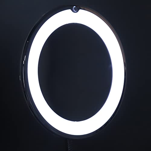 10X Magnifying Makeup Mirror with LED Light & Suction Cup