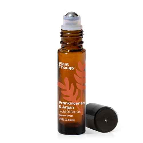 Plant Therapy Frankincense & Argan Facial Serum Roll-On 10 mL (1/3 oz) with Frankincense Essential Oil & Argan Oil to Smoothes Wrinkles & Improves Skin Elasticity, Face, Skin, & Nails