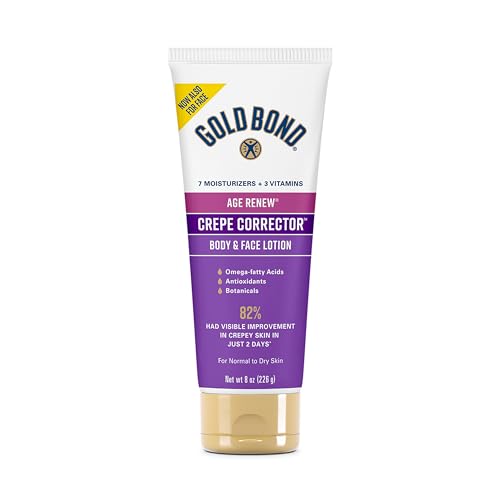 Gold Bond Age Renew Crepe Corrector Body Lotion, Replenishing & Smoothing Formula, 8 oz. & Healing Hand Cream, 3 oz., With Aloe, Moisture That Lasts Through Handwashing
