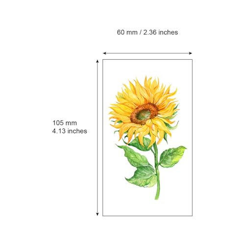 Sunflowers Temporary Tattoo Stickers Waterproof 24-Pack