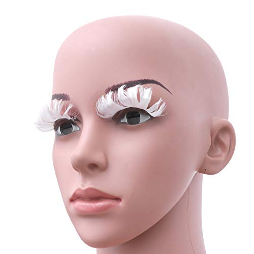 White Fluffy False Eyelashes - 3 Pair Set