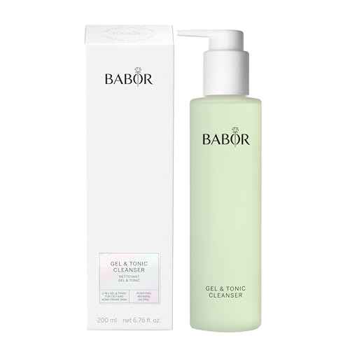 BABOR Gel Tonic Cleanser for Oily and Blemished Skin, Cleansing Gel and Toner in One, Vegan Formula, Gel; Tonic 2 in 1, 1 x 200 ml (Gel Tonic Cleanser)