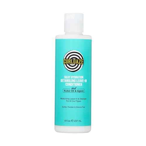 Curldaze Silky Hydration Detangling Leave-In Conditioner with Kukui Oil and Agave, Vitamin A, C, and E, Moisturizes, and Manages Hair, Minimizes Pulling and Jerking That Leads to Breakage