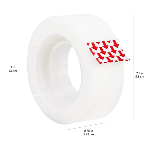 Amazon Basics Matte Finish Transparent Tape - 6 Pack, 3/4" x 1000" for Office & Crafts