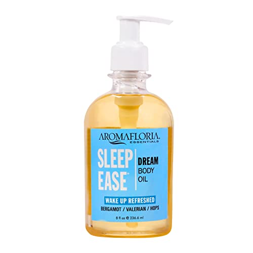 Aromafloria Sleep Ease Dream Body Oil, Bergamot/Valarian/Hops, Best Body Massage Oil for Men & Women, 8.0 FL Oz Bottle…