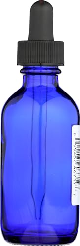 Blue Glass Dropper Bottle 2 Fl Oz for Essential Oils & Liquids