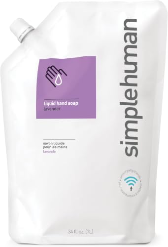 simplehuman Lavender Liquid Hand Soap Refill Pouch, 34 Fl Oz (6-Pack)
