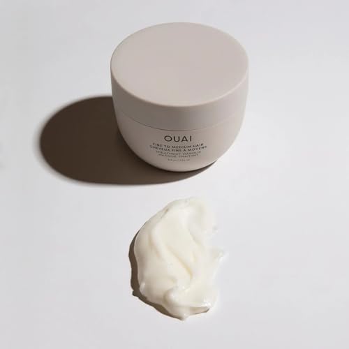 OUAI Fine to Medium Hair Treatment Masque - Mask for Hair Repair, Hydration and Shine - With Shea Butter, Keratin and Panthenol - Paraben, Phthalate and Sulfate Free (3.4 Oz)