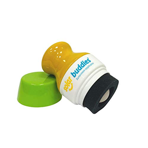 Solar Buddies Sunscreen Applicator - Single Green - BPA-Free Refillable Roll on Sponge Sunscreen, Suncream & Lotion Applicator For Kids, Adults & Families - Holds 3.4fl oz, Perfect Size for Travel