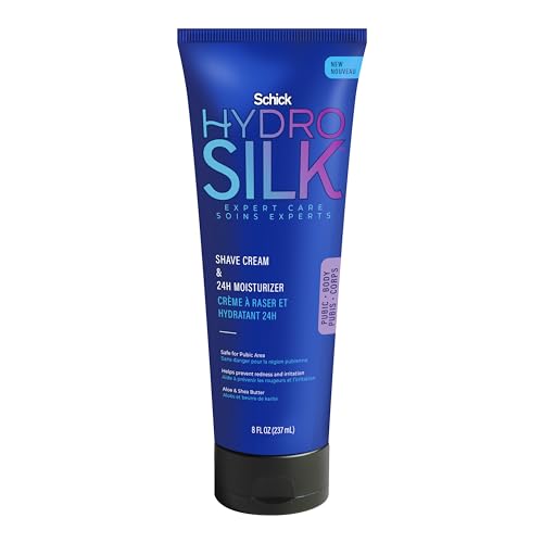 Hydro Silk Shave Cream & 24-Hour Moisturizer for Women, 8 oz – Sensitive Skin & Bikini Area