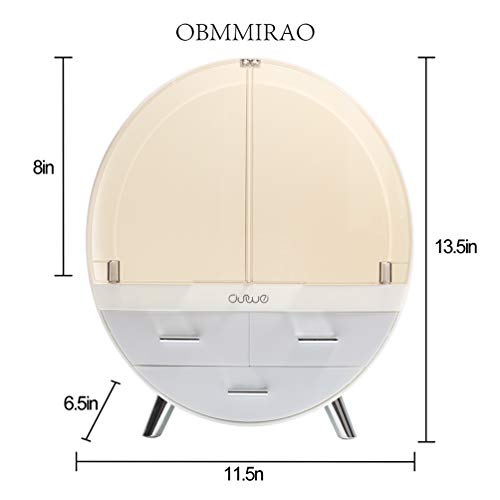 Elegant Dustproof Makeup Storage Organizer Box, Waterproof Medium Cosmetics Organizer Storage with Drawers Skincare Cosmetic Display Cases for Countertop Bathroom Dresser Dedroom