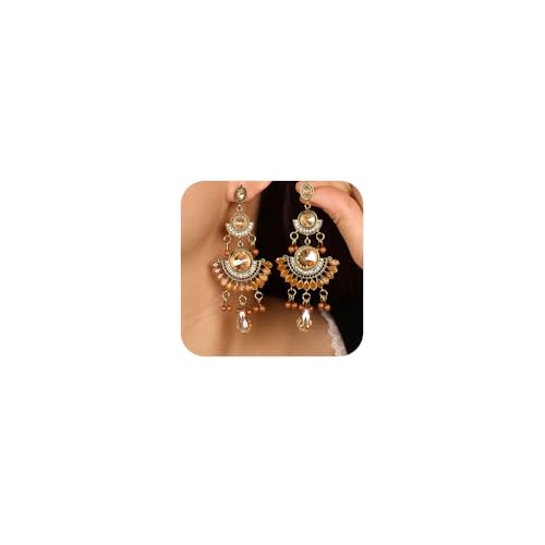 Boho Rhinestone Teardrop Dangle Earrings for Women
