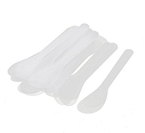 20PCS Facial Pack Spoon-Plastic Disposable Mini Cosmetic Spatula Scoop Face Cover DIY Accessories (Matte White)