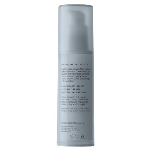 Versed Water Rush Intensive Hydrating Serum - Hyaluronic Acid Serums for Face with Vitamin B5 - Lightweight Face Serum for Dry Skin - Sensitive Skin-Approved & Clinially Tested (1 fl oz)