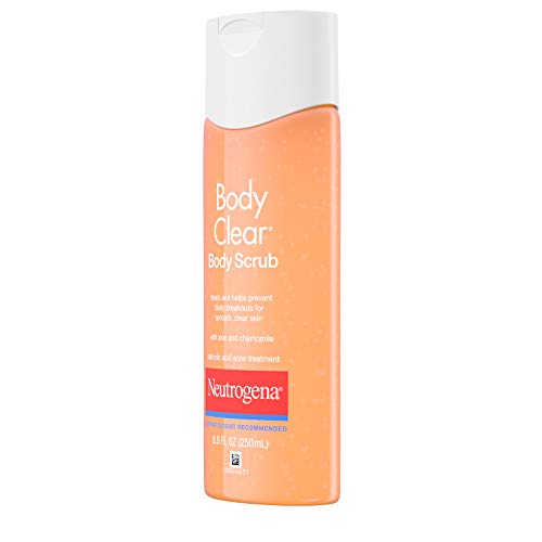 Neutrogena Body Clear Oil Free Acne Body Scrub with Salicylic Acid Acne Treatment Medicine, Exfoliating Salicylic Acid Body Wash to Treat Acne on Back, Chest, and Shoulders, 8.5 fl. oz