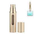 Qavhun 5ml Refillable Perfume Atomizer Travel Bottle - Leakproof Gold