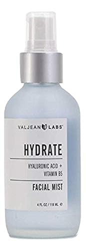 Valjean Labs Face Mist - Hydrate | Hyaluronic Acid + Vitamin B5 | Helps to Hydrate and Plump Skin and Restore Elasticity | Paraben Free, Cruelty Free, Made in USA (4 oz)