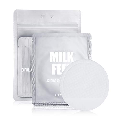 LAPCOS Milk Feel Exfoliating and Cleansing Pads Clear Acne Prone Skin, Nourishing for Improved Skin Texture, Single Scrub (10-Pack)