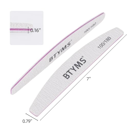25 Pcs Nail File Set - 100/180 Grit Double-Sided Emery Boards for Natural & Acrylic Nails