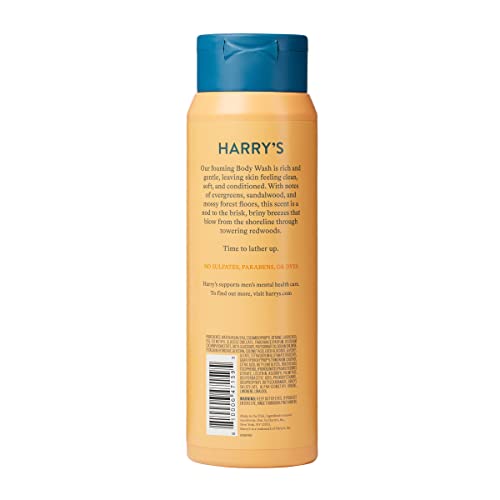 Harry's Body Wash for Men, Redwood, 16 Fl Oz (Pack of 4) - Packaging May Vary