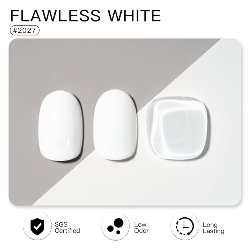 GAOY Flawless White Gel Nail Polish 16ml Soak Off UV Cure for DIY Manicure