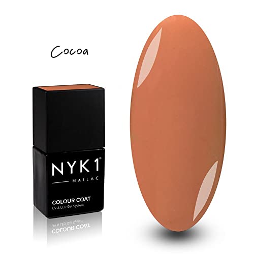 Caramel Nude Gel Polish Manicure - (Cocoa) Dark Bold Colour NYK1 Nailac UV LED Gel Lamp Curing Colours