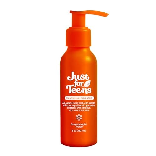 Daily Cleansing Facial Wash | Natural Ingredients for Preteens & Teens with Sensitive, Oily, Acne-Prone Skin (6 oz)