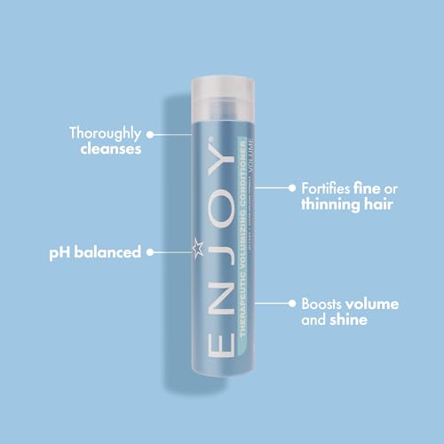 Enjoy Hair Care Therapeutic Volumizing Conditioner, 33.8 Fl Oz - Ph 4.5 - 5.5, For Damaged Hair, Hair Mask | Invigorates Scalp, Boosts Hair Volume, Stimulates Roots, pH 4.5?5.5 Balanced, Fuller Looking Hair, Aroma-Therapeutic