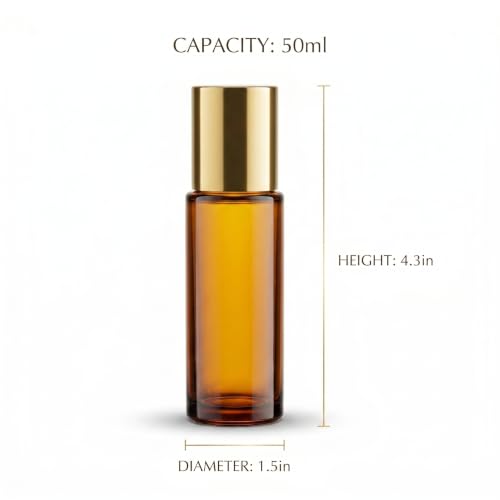 WAYDA Rose Quartz Essential Oil Roller Bottle - 50ml Amber Glass