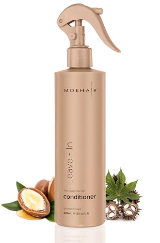 MOEHAIR Leave-In Conditioner Spray for Frizzy Hair 12 Fl Oz | Detangling & Moisturizing, Protein-Infused