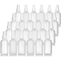 JUVITUS 4 oz / 120 ml Frosted Clear Glass Boston Round Bottle with White Treatment Pump (24 Pack) Refillable Empty Storage Containers