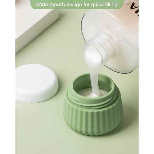 Travel Containers for Toiletries 4 Pack, TSA Approved Travel Size Toiletries, With Clear Bag Leak Proof Silicone Jars, Creams Jars Carrying Small Items