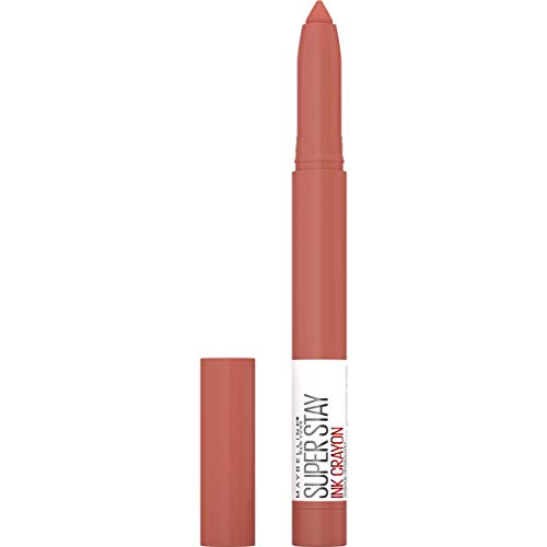 Maybelline Super Stay Ink Crayon Lipstick Makeup, Precision Tip Matte Lip Crayon with Built-in Sharpener, Longwear Up To 8Hrs, Run The World, Magenta Pink, 1 Count