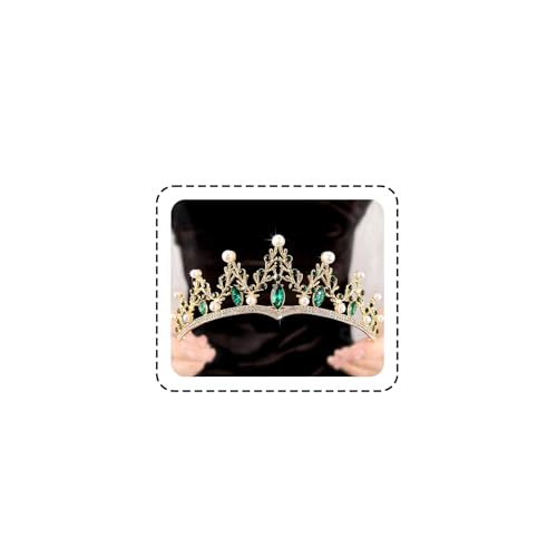 Elegant Baroque Pearl Rhinestone Tiara Crown for Weddings